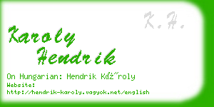 karoly hendrik business card